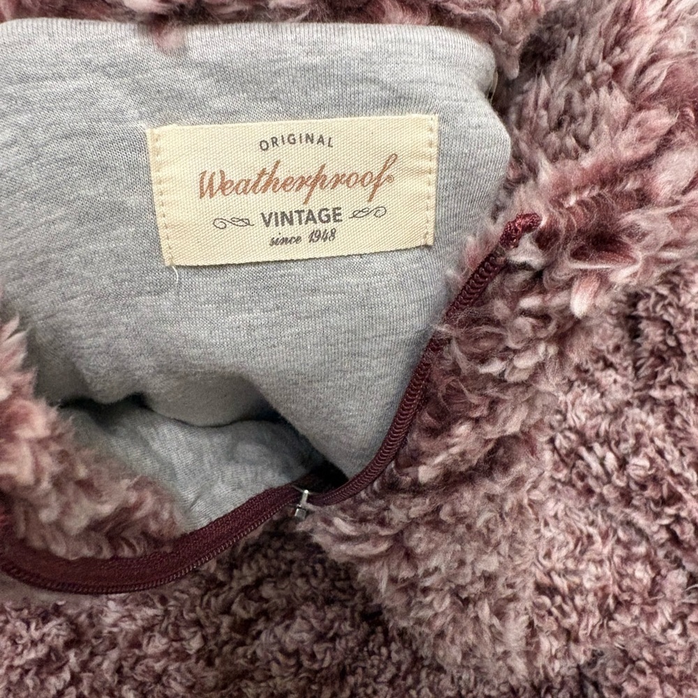 Weatherproof Vintage Mauve Sherpa Pullover Quarter Zip Size L - Picture 3 of 3